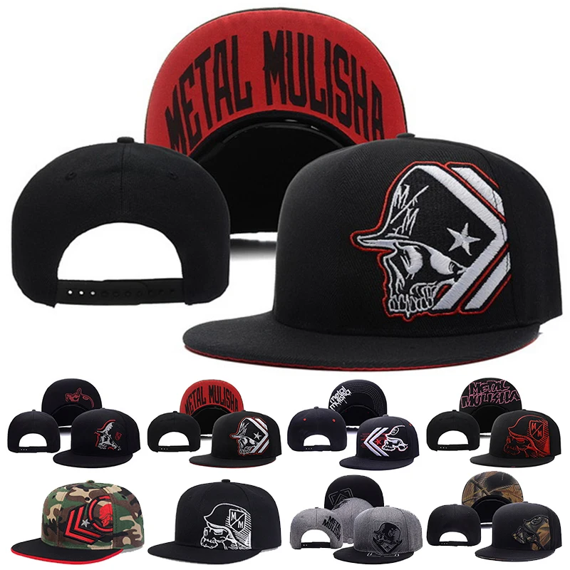 Snapback Hat Flat - Бейсболка унисекс с вышивкой скелета, женская
