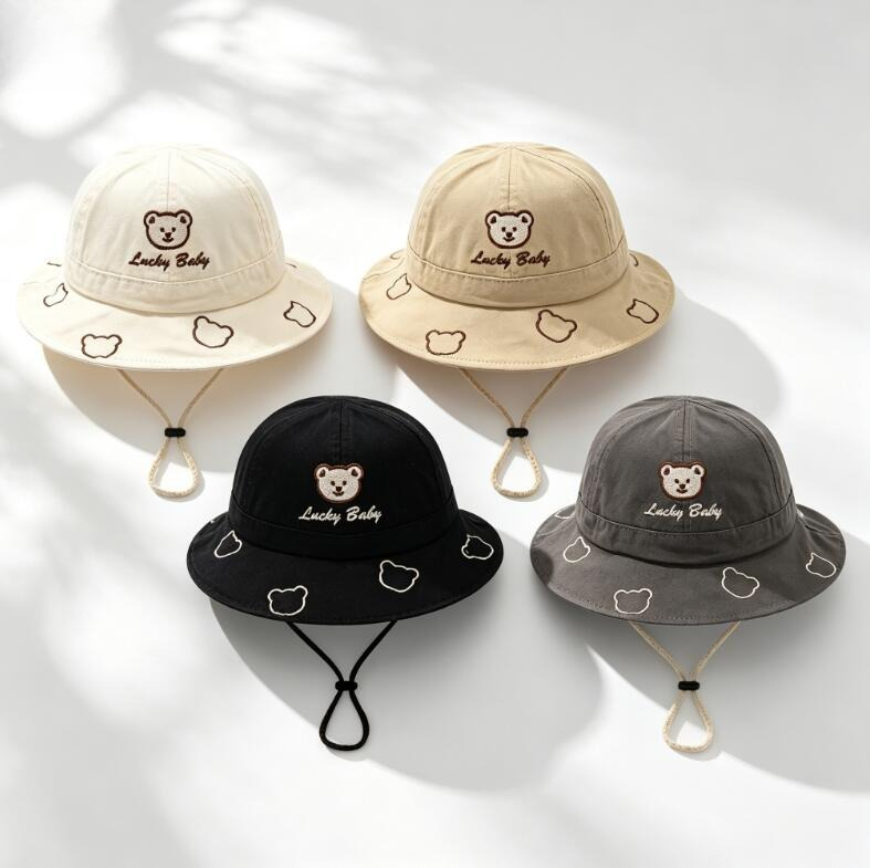 Bucket Hat Cotton - Детская панама с милым мультяшным медведем