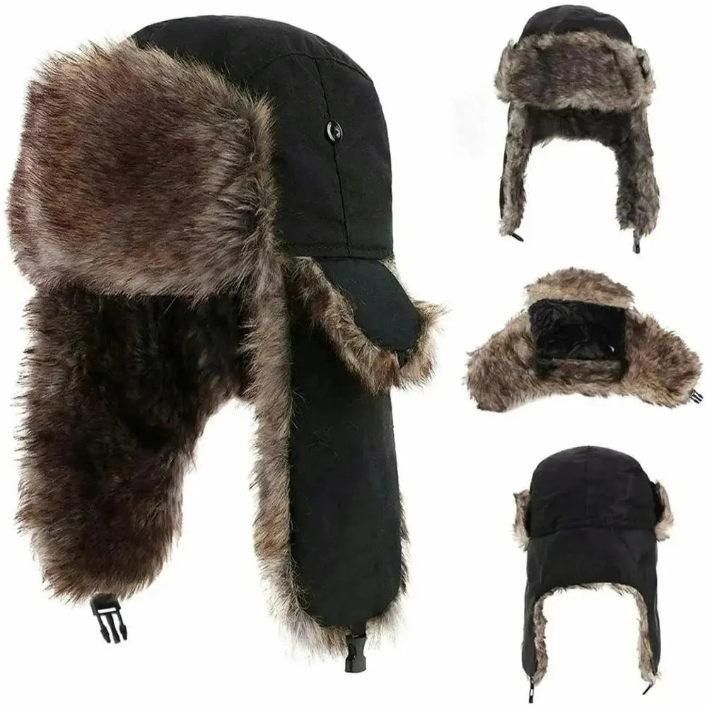 Trapper Hat Ear Flap - Мужская зимняя теплая водонепроницаемая шапка-ушанка в
