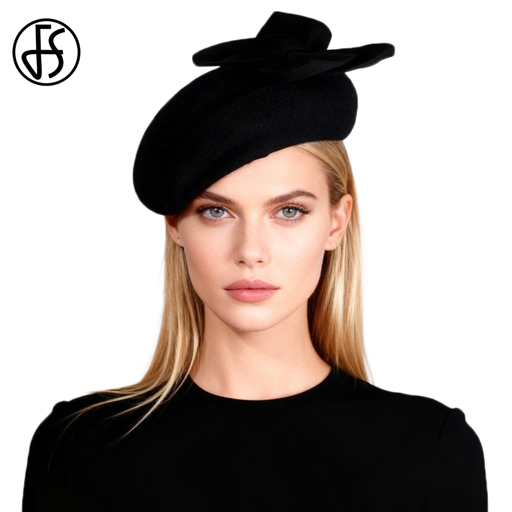 Beret French Wool - Шерстяные французские береты FS черно-белые с