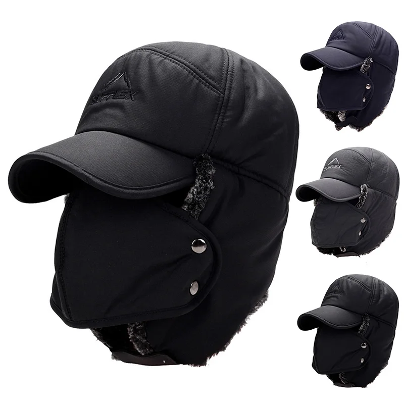 Trapper Hat Ear Flap - Зимняя теплая ветрозащитная шапка унисекс в