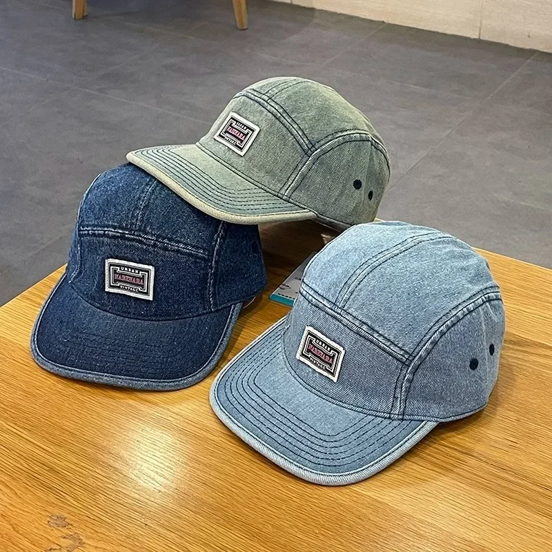 Corduroy Cap 5 Panel - Винтажные джинсовые бейсболки с плоскими полями