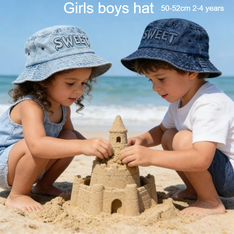 Bucket Hat Cotton - Японская ретро-панама для детей 50-52 см,