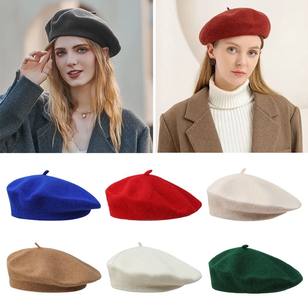 Beret French Wool - Модные теплые зимние шерстяные береты, шляпа