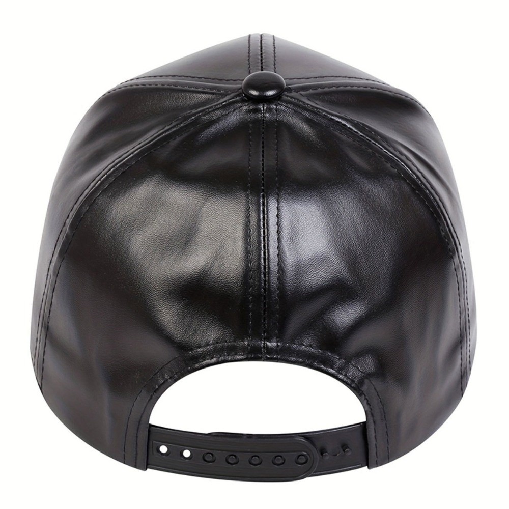 Baseball Cap Structured - Модная бейсболка из искусственной кожи, однотонная,