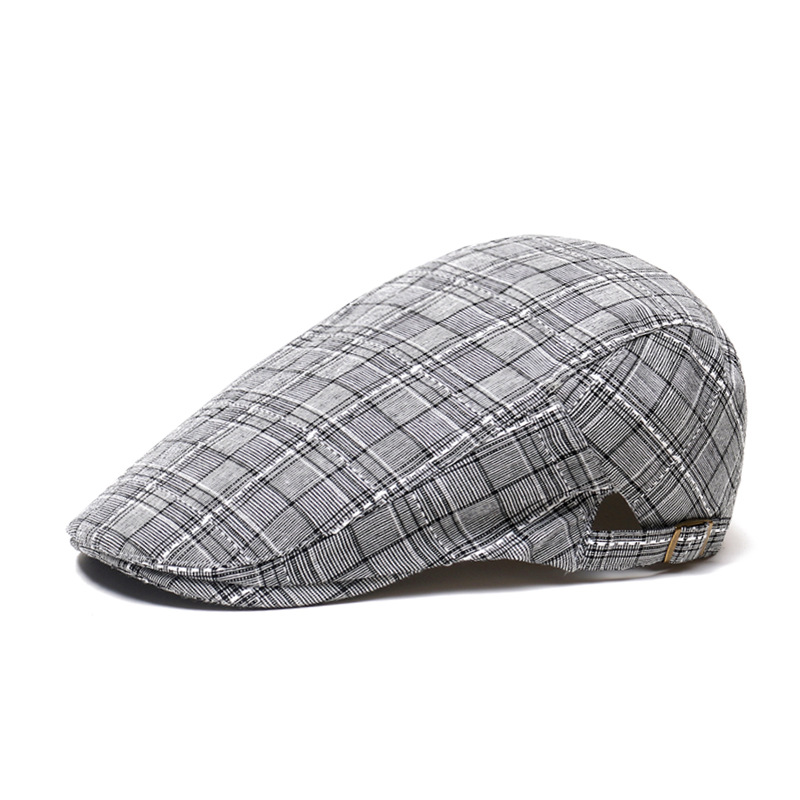 Newsboy Cap Ivy - Унисекс-кепка-берет из хлопка в клетку с