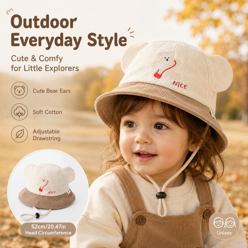 Детская панама с ушками медвед – обзор и цена Bucket Hat Cotton