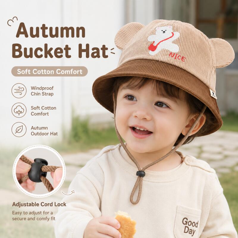 Детская панама с ушками медвед – обзор и цена Bucket Hat Cotton