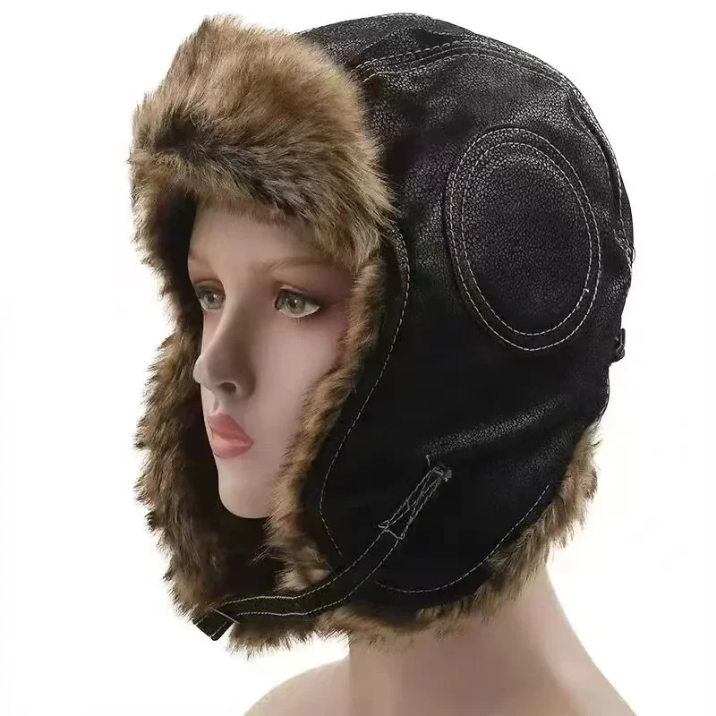 Кожаная зимняя кепка с ушками, – обзор и цена Trapper Hat Ear Flap