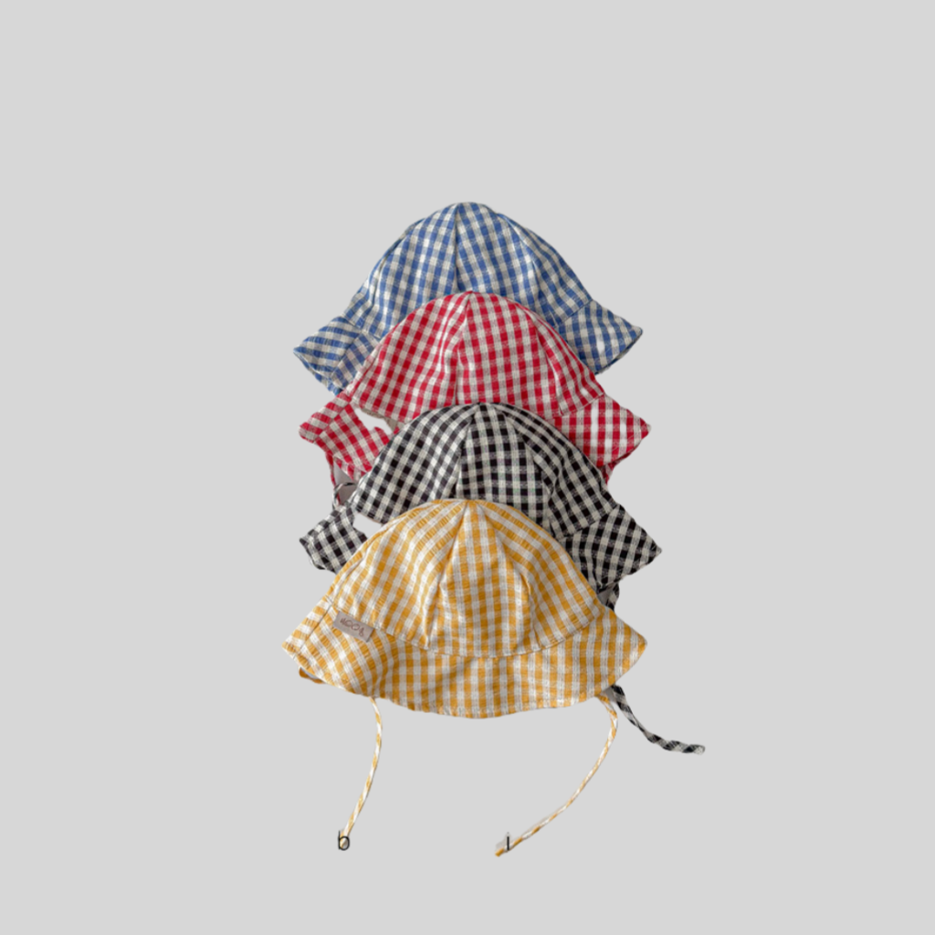 Ins Стильная клетчатая детская – обзор и цена Bucket Hat Cotton