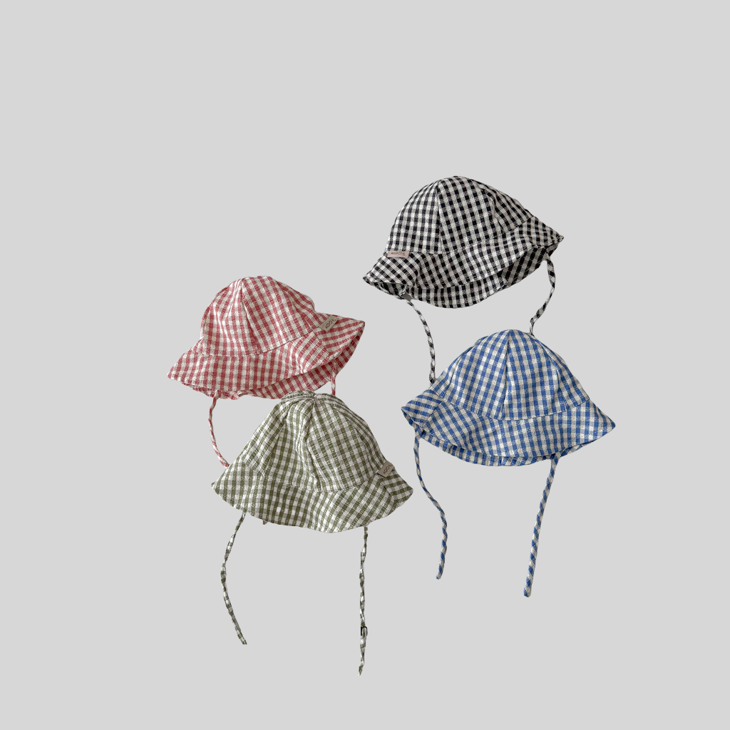 Ins Стильная клетчатая детская – обзор и цена Bucket Hat Cotton